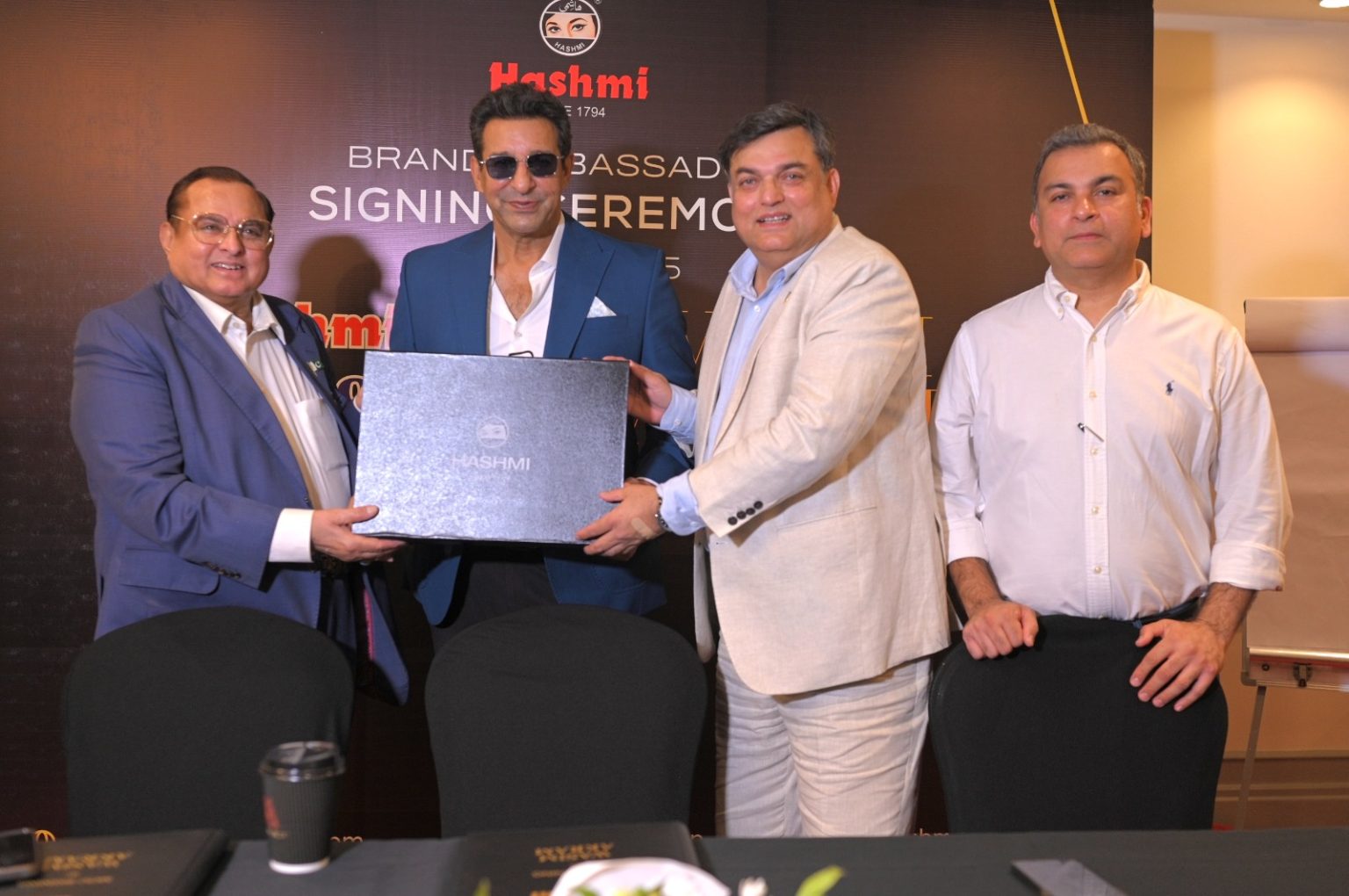 Hashmi Pakistan announces Cricket Legend 'Waseem Akram as Global Brand ...